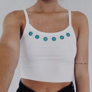 Ditsy floral crop tank